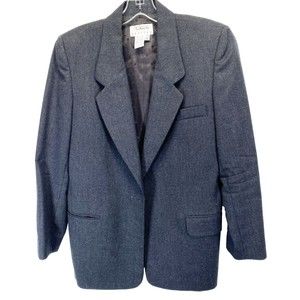 Talbots Petites Women’s Size 6P Blazer Worsted Wool Coat Suit Jacket Gray Lined